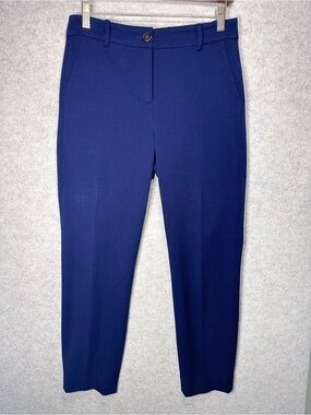 J. Crew Women’s Cropped Straight Leg Pants Navy Blue Trousers